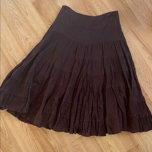 INC International Concepts Brown Skirt A-line 100% cotton Gauze 8P Petites Midi